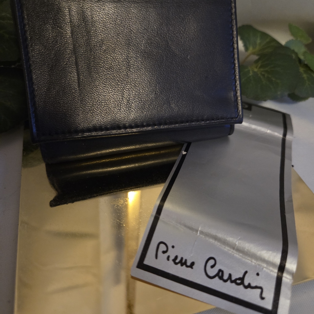 Pierre Cardin Genuine Leather Trifold Wallet Black Paris New York Classic